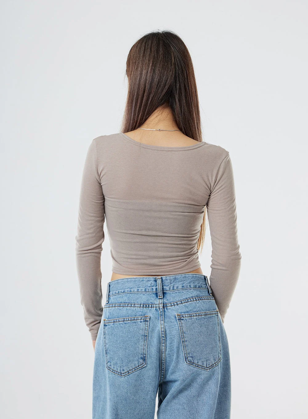 Two Tone Zip-Up Cropped Top CG31 - Image 6