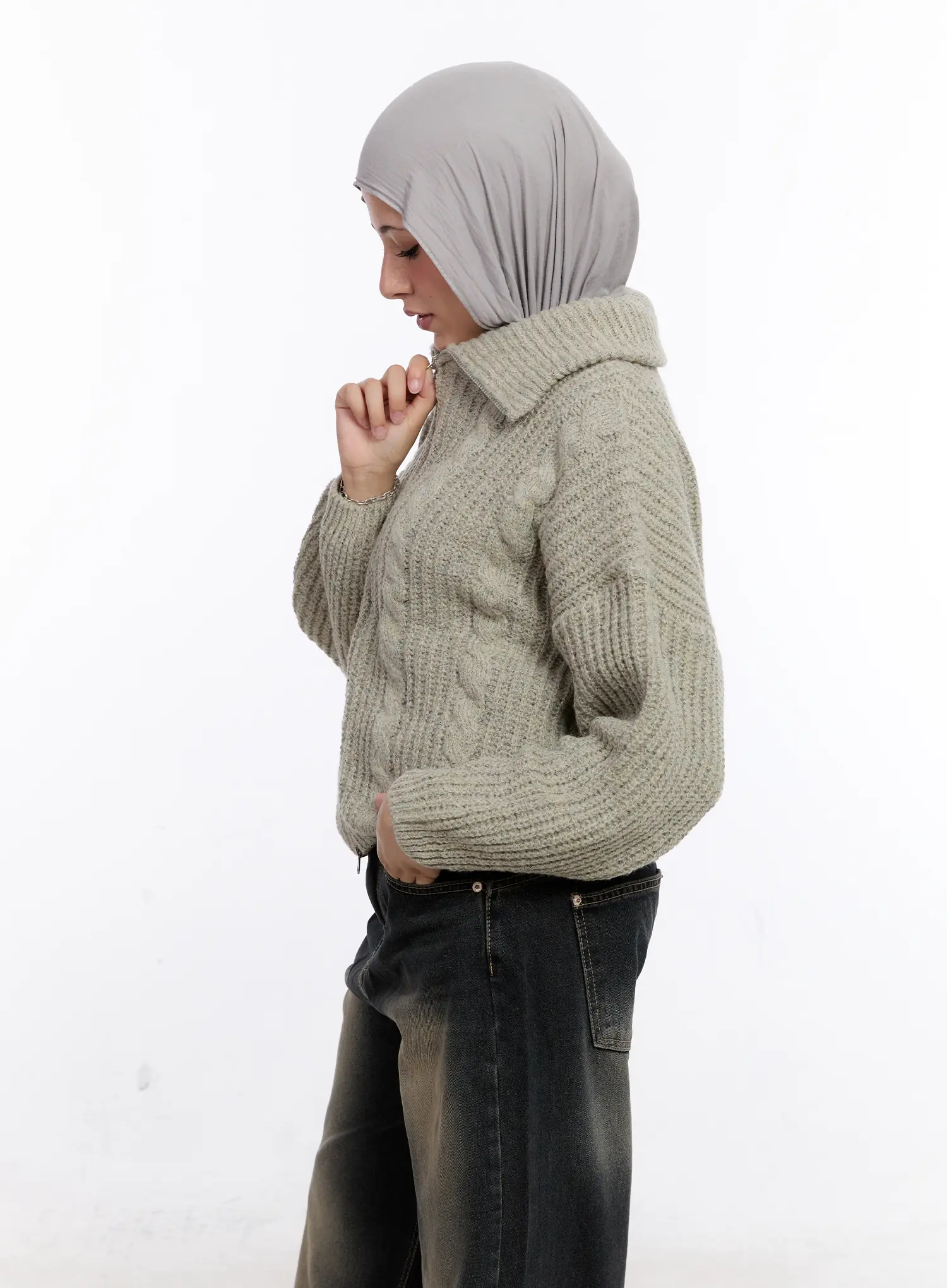 Two-Way Knit Zip-Up CS524 - Image 6