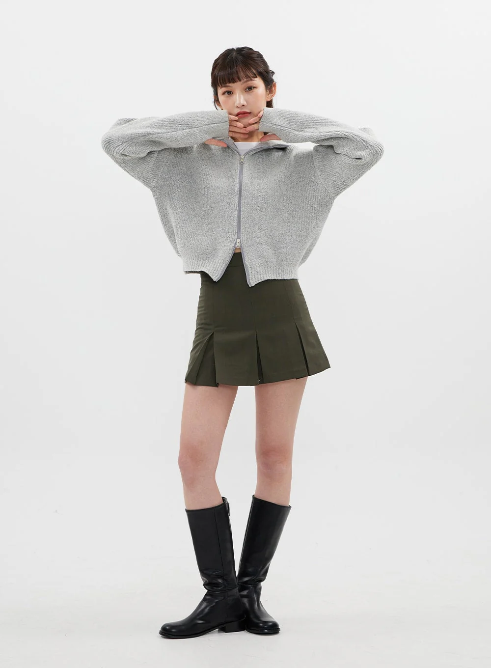 Two Way Zip Up Knit C7102 - Image 5