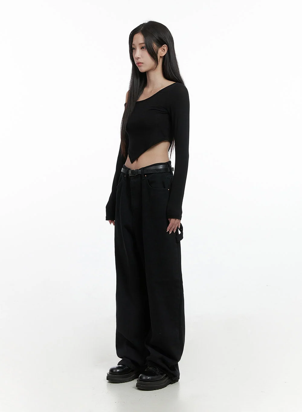 Unbalanced One-Shoulder Crop Top CS430 - Image 4