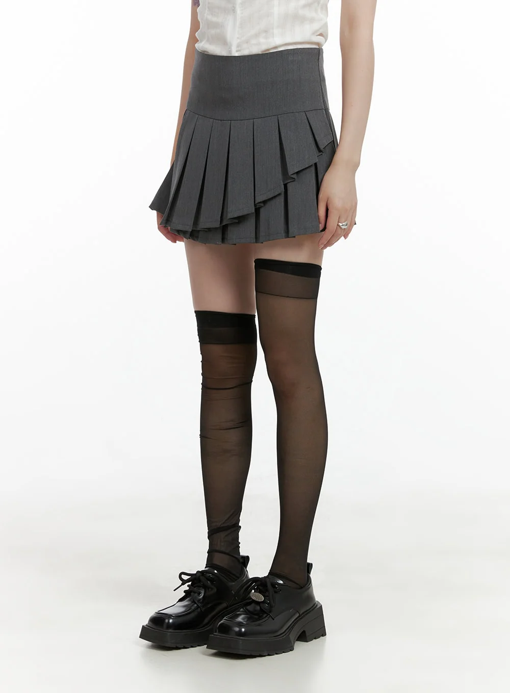 Unbalanced Pleated Mini Skirt CL412 - Image 3