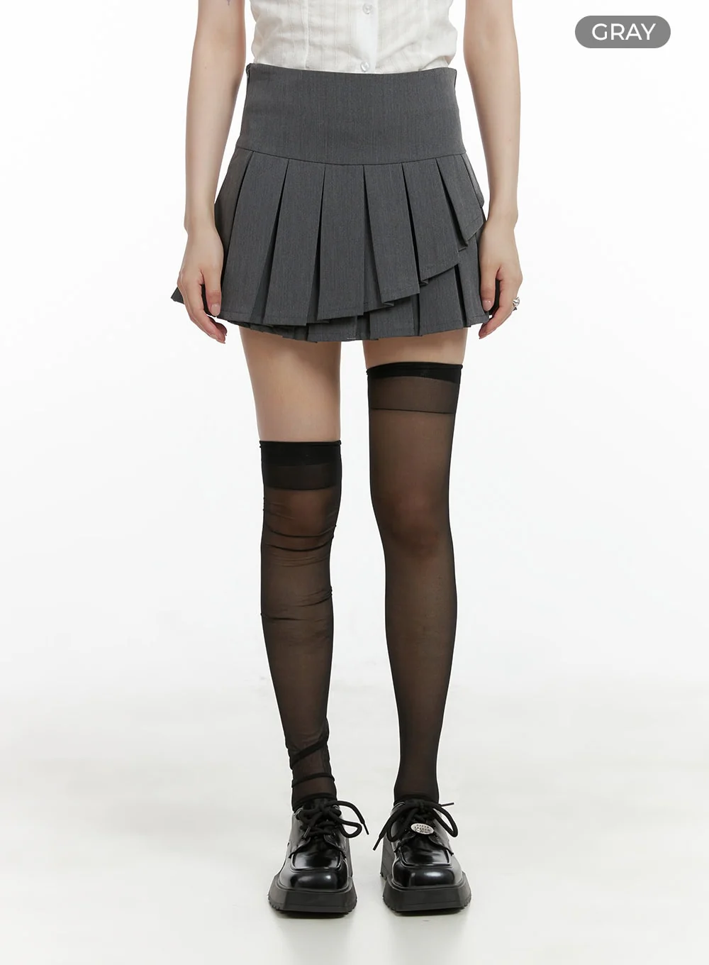 Unbalanced Pleated Mini Skirt CL412 - Image 6