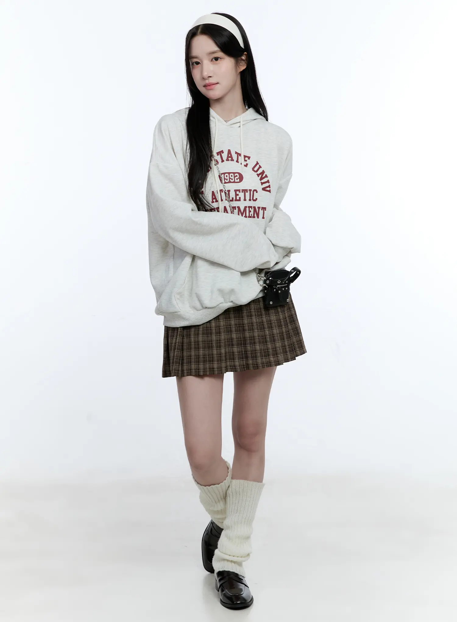 University Print Oversized Hoodie CG514