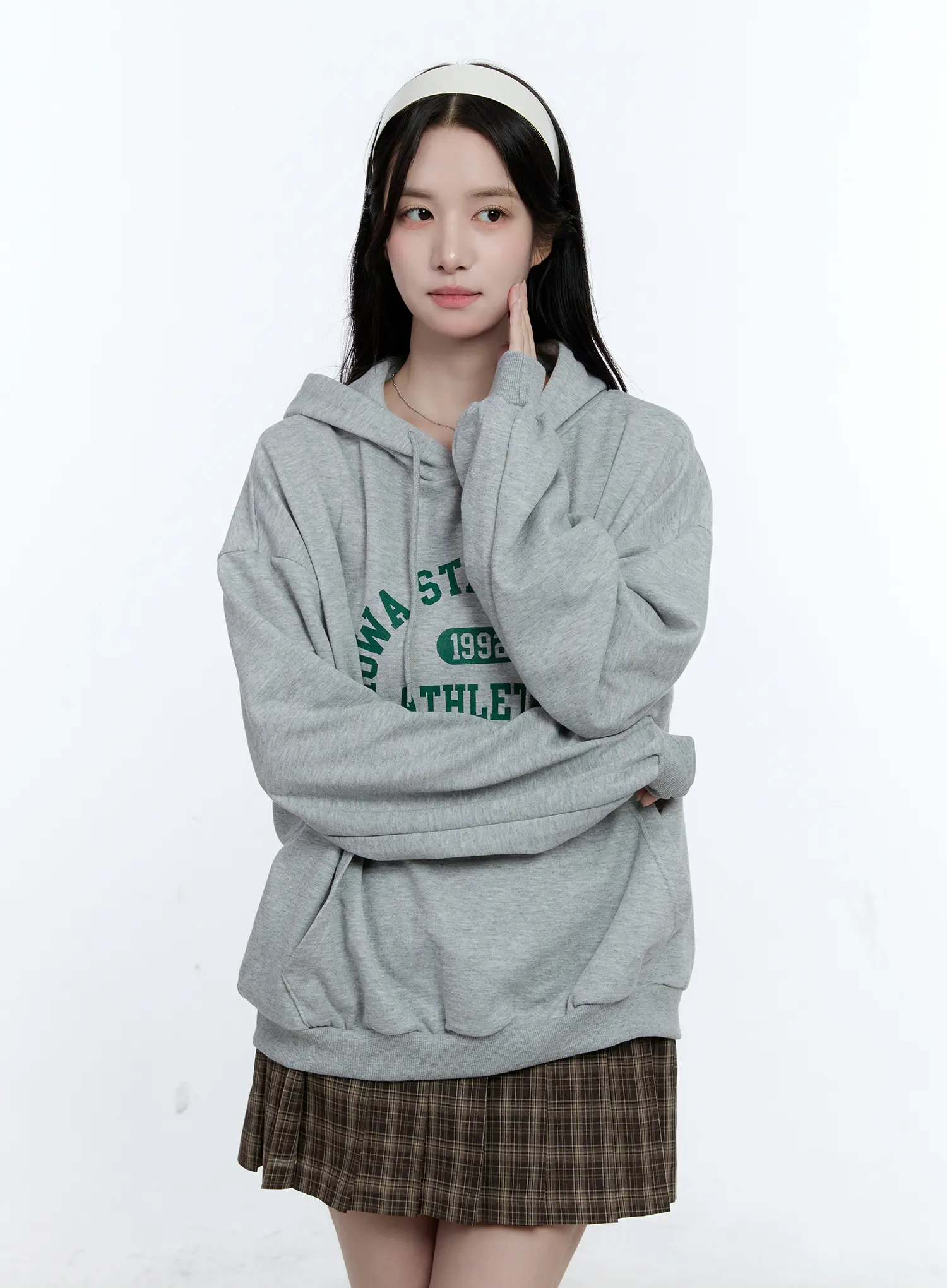 University Print Oversized Hoodie CG514 - Image 14