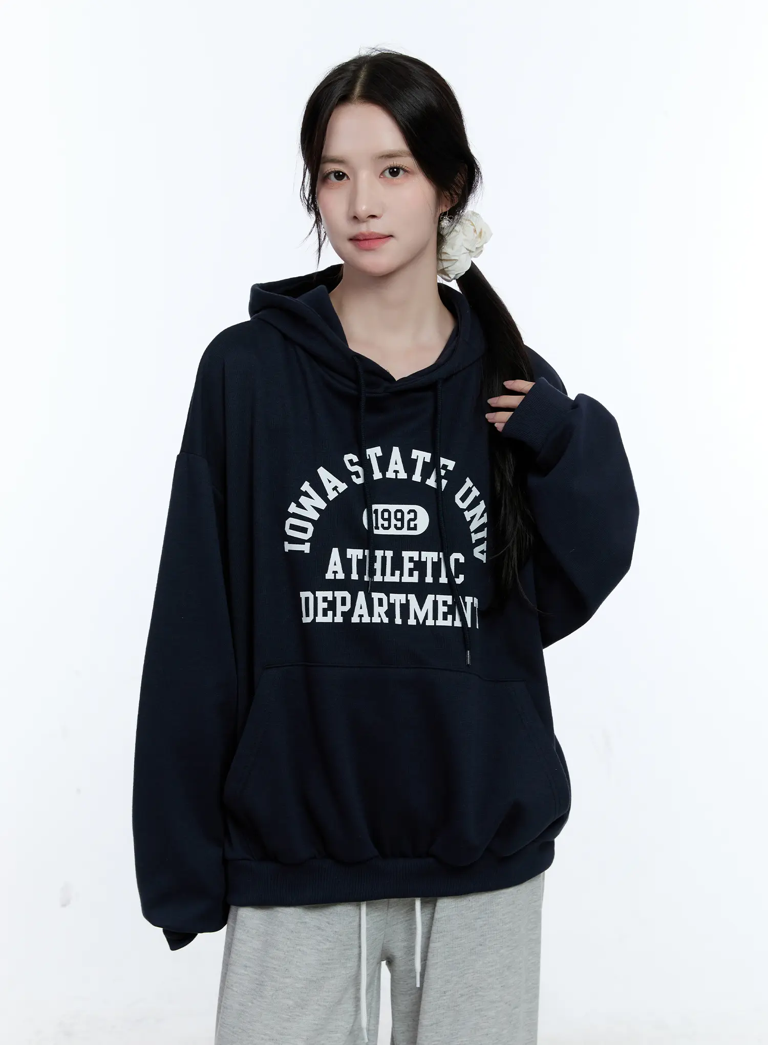 University Print Oversized Hoodie CG514 - Image 2