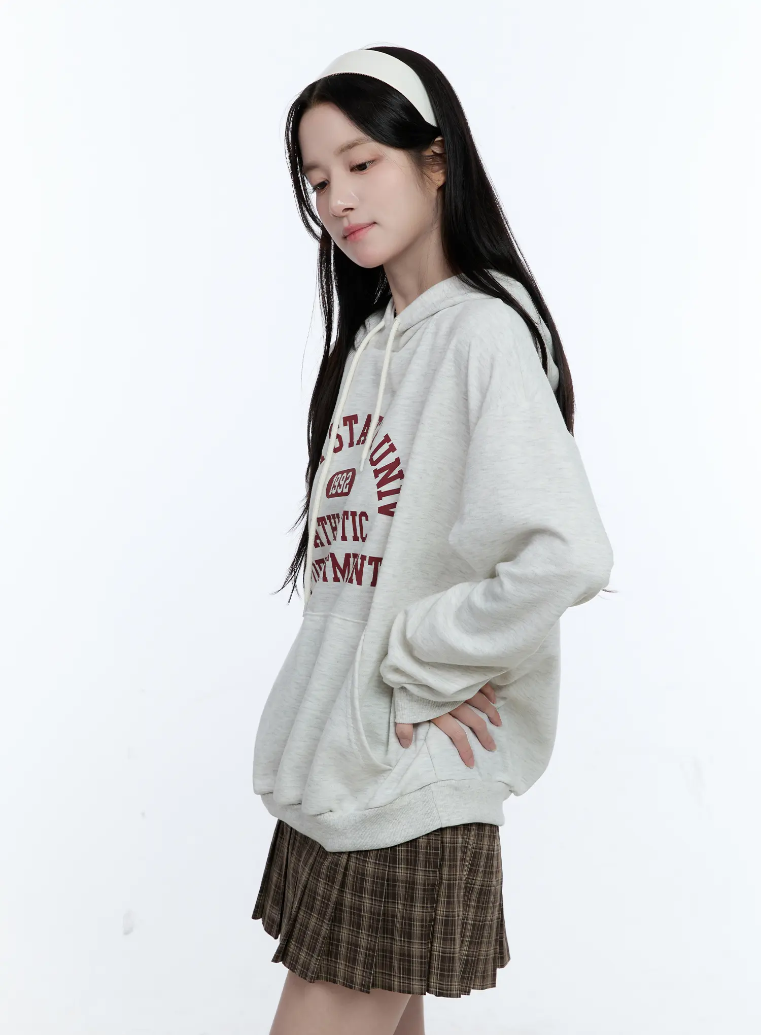 University Print Oversized Hoodie CG514 - Image 4