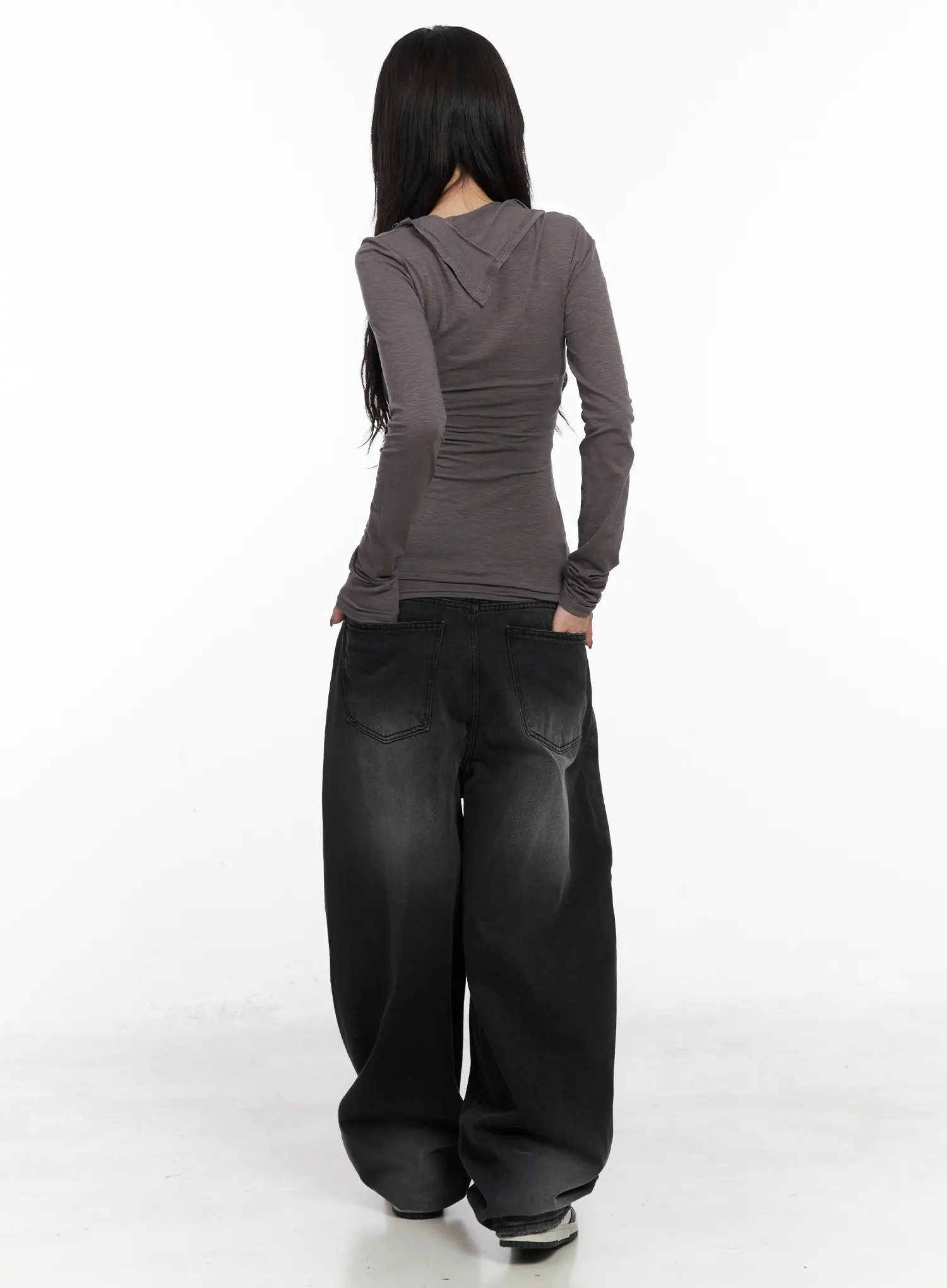 Unsymmetrical Neck Long Sleeve Tee CN513 - Image 4