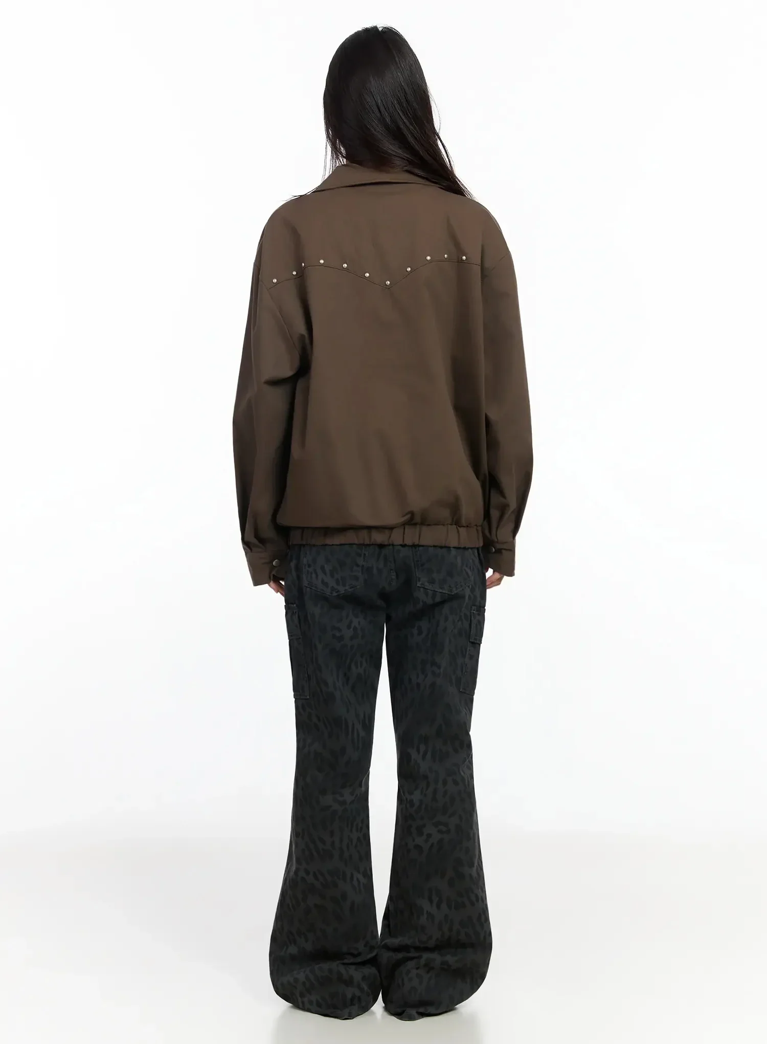 Urban Studded Bomber Jacket IA508 - Image 14