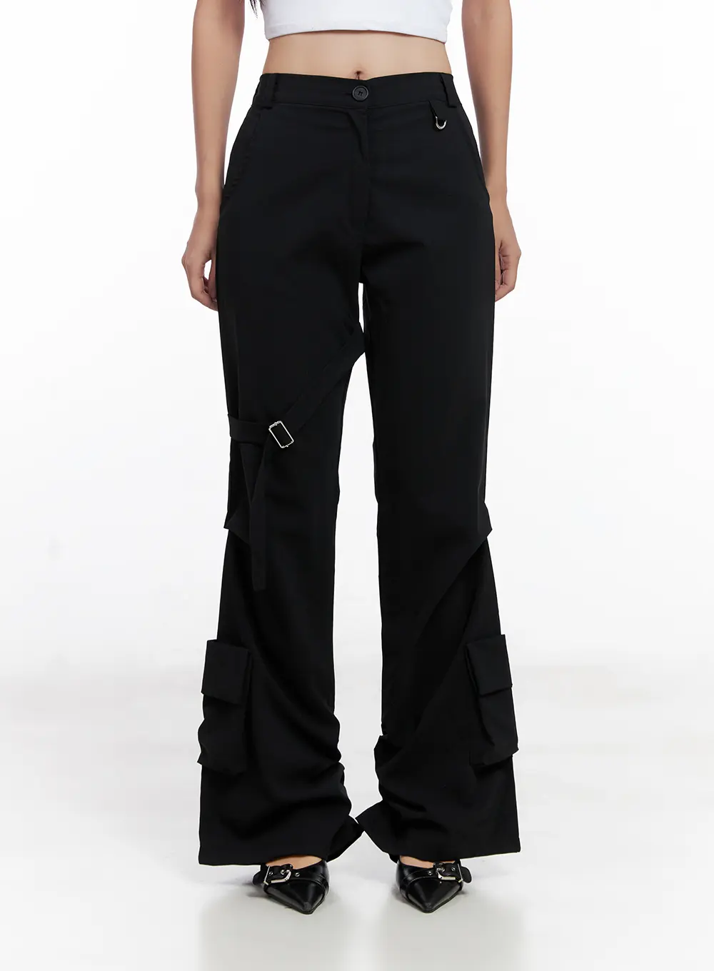 Utility Buckle Flare Pants CL518 - Image 12
