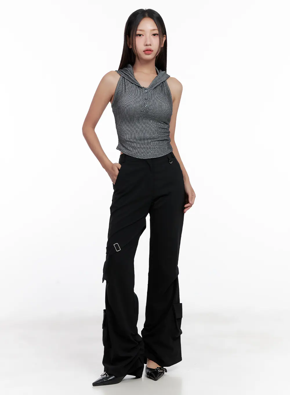 Utility Buckle Flare Pants CL518 - Image 2