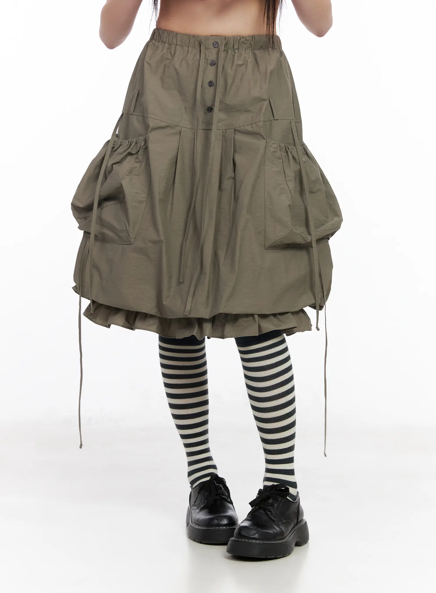 Utility Pocket Balloon Midi Skirt CM512 - Image 2