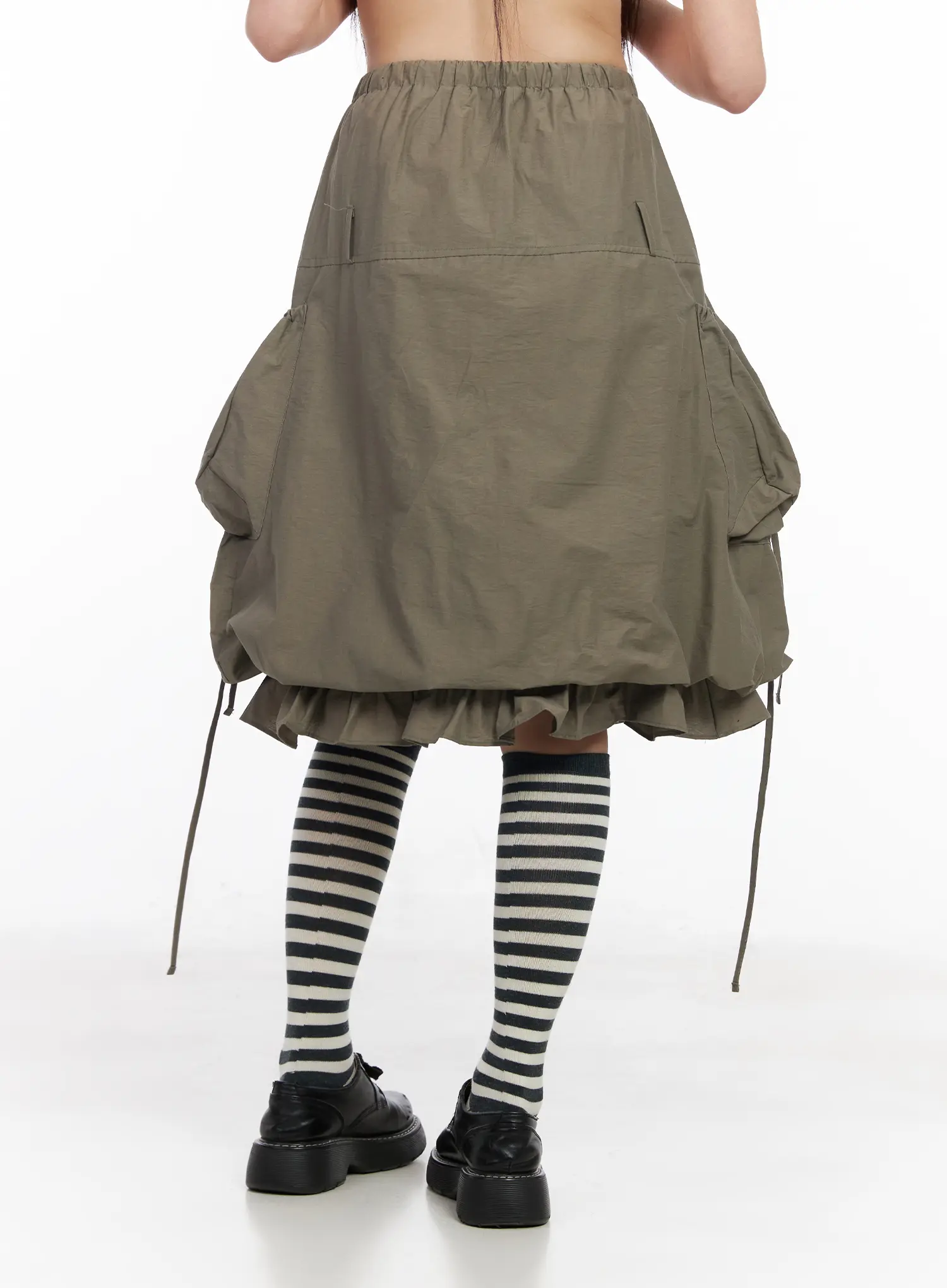 Utility Pocket Balloon Midi Skirt CM512 - Image 4
