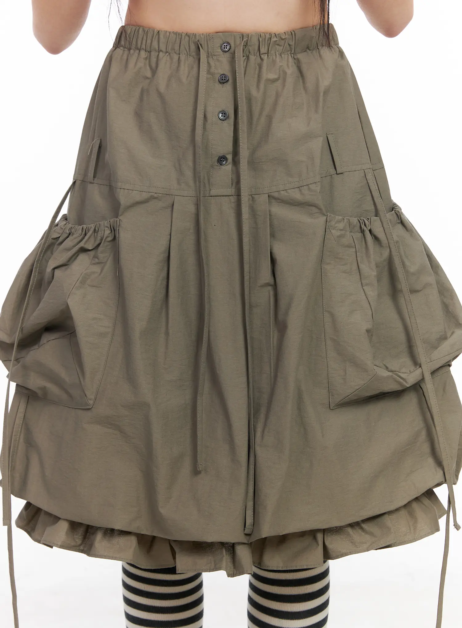 Utility Pocket Balloon Midi Skirt CM512 - Image 8