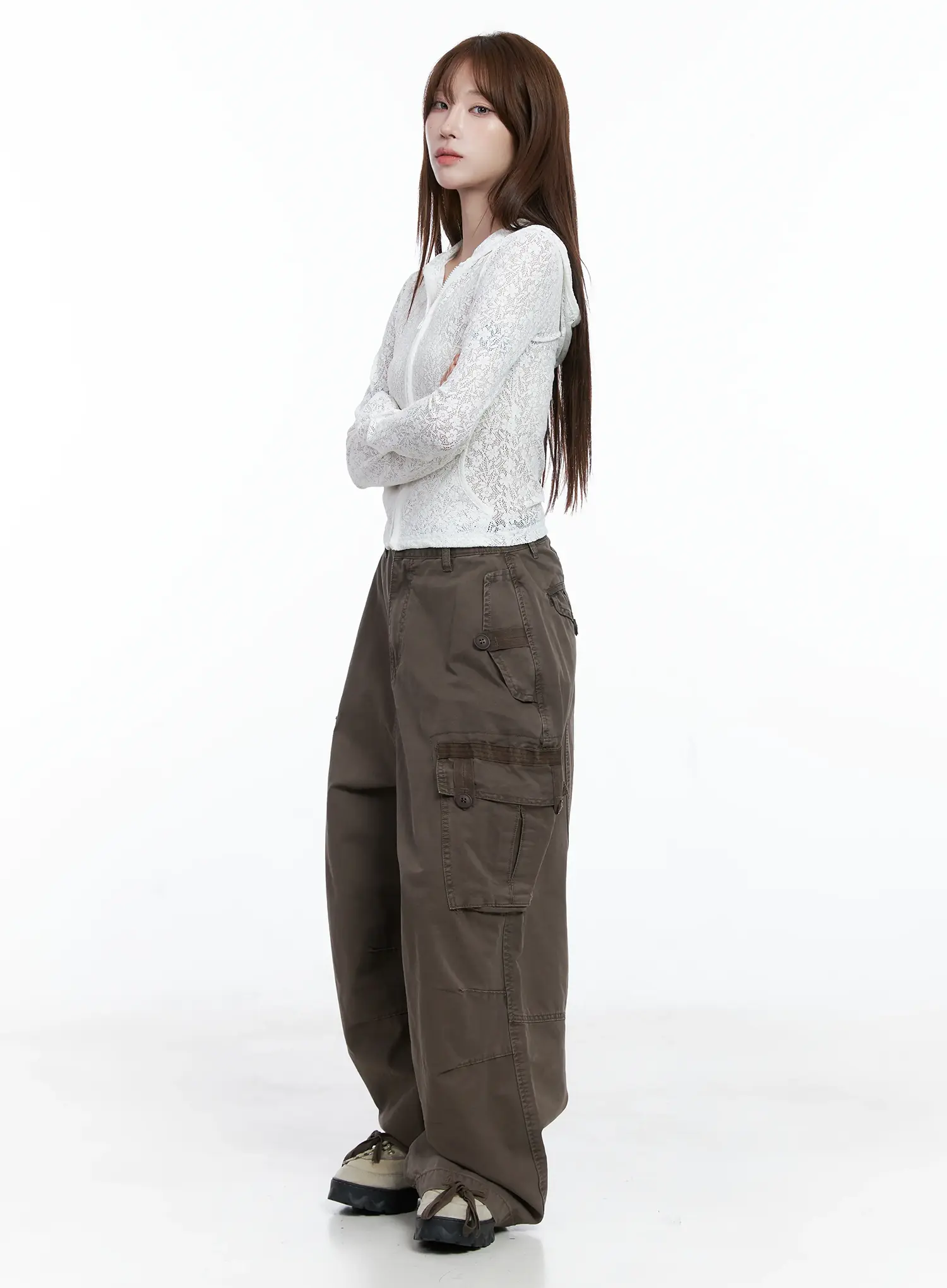Utility Pocket Wide-Leg Trousers CS501 - Image 3