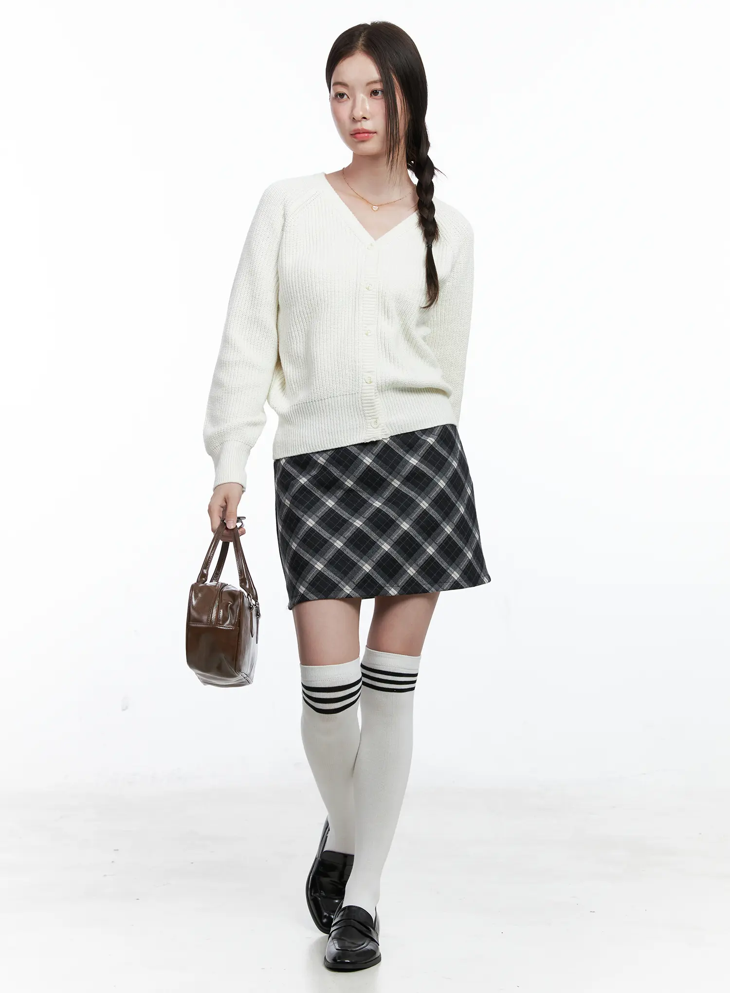 V-Neck Button Knit Cardigan CO506 - Image 3