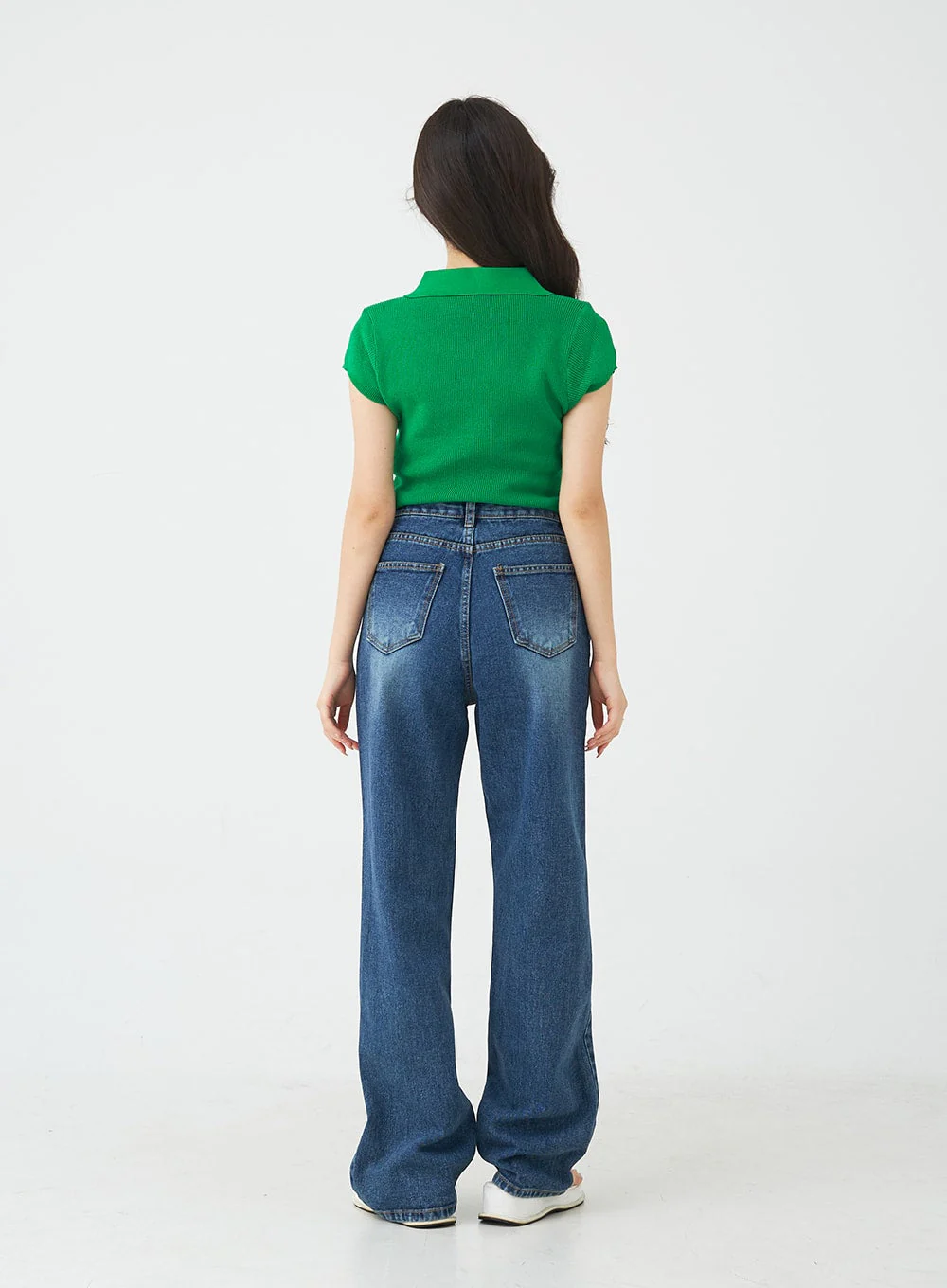 V-Neck Collar Crop Short Sleeve Tee BG09 - Image 15