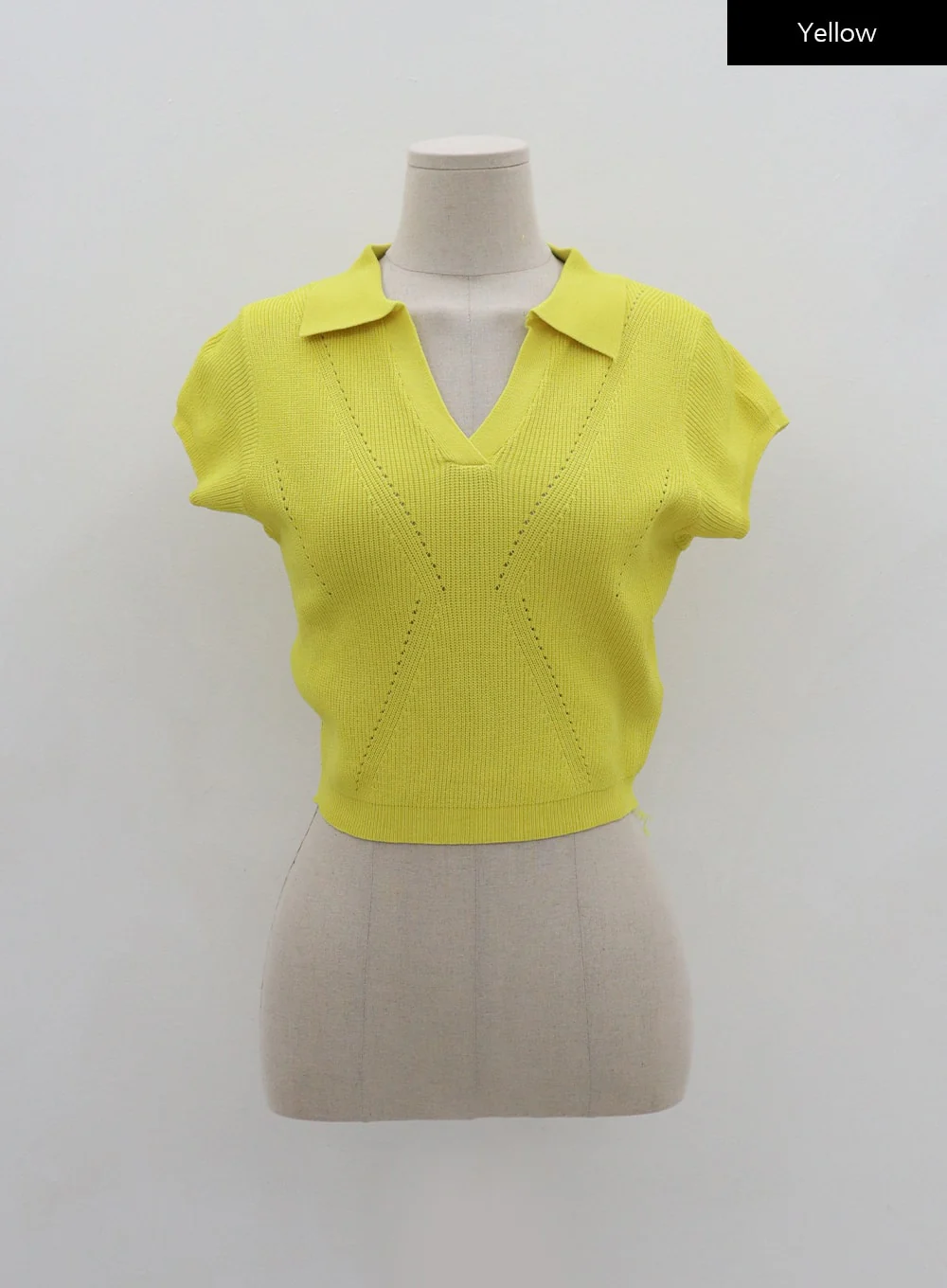 V-Neck Collar Crop Short Sleeve Tee BG09 - Image 18