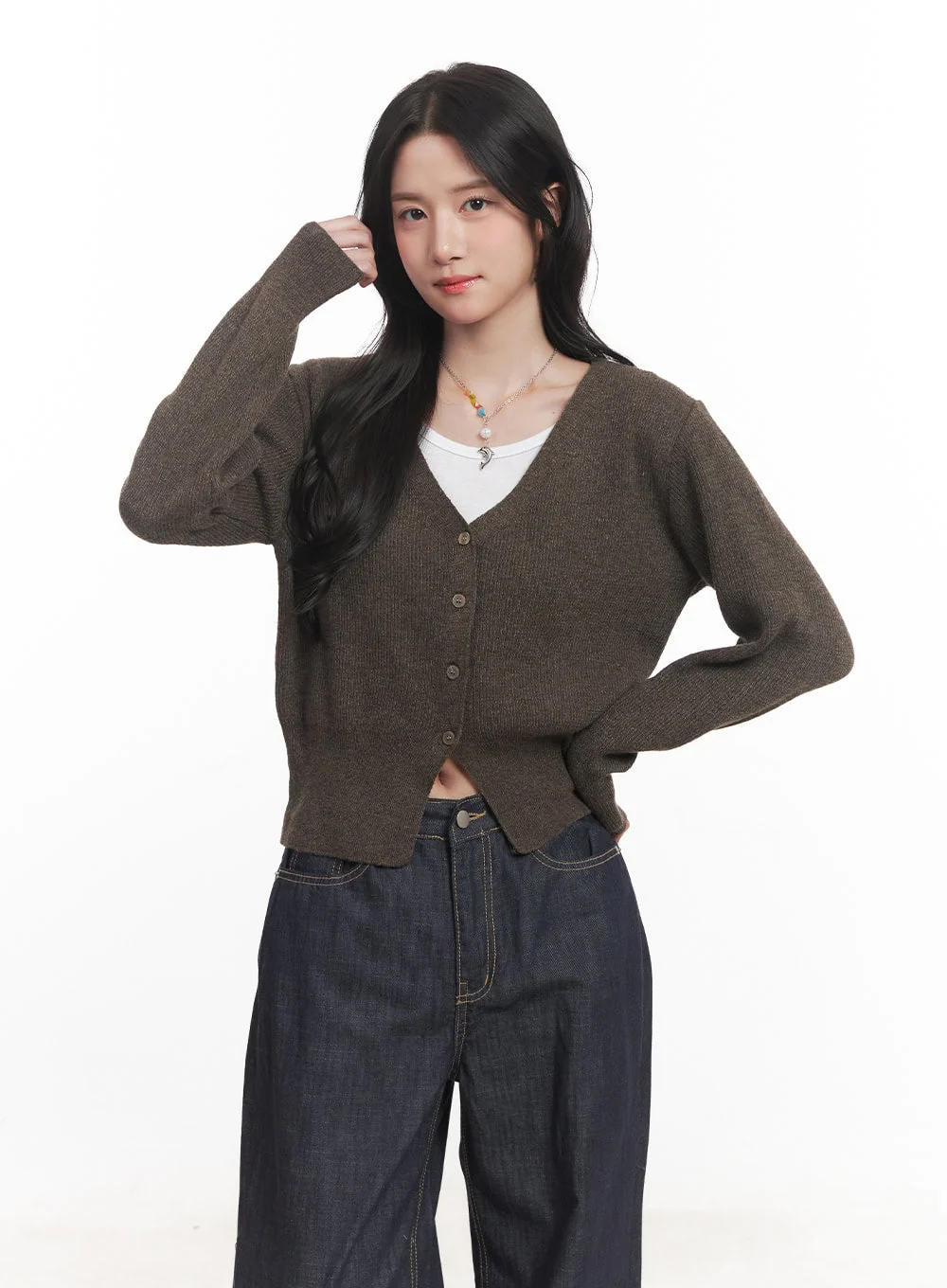 V-Neck Cropped Cardigan CA510 - Image 10