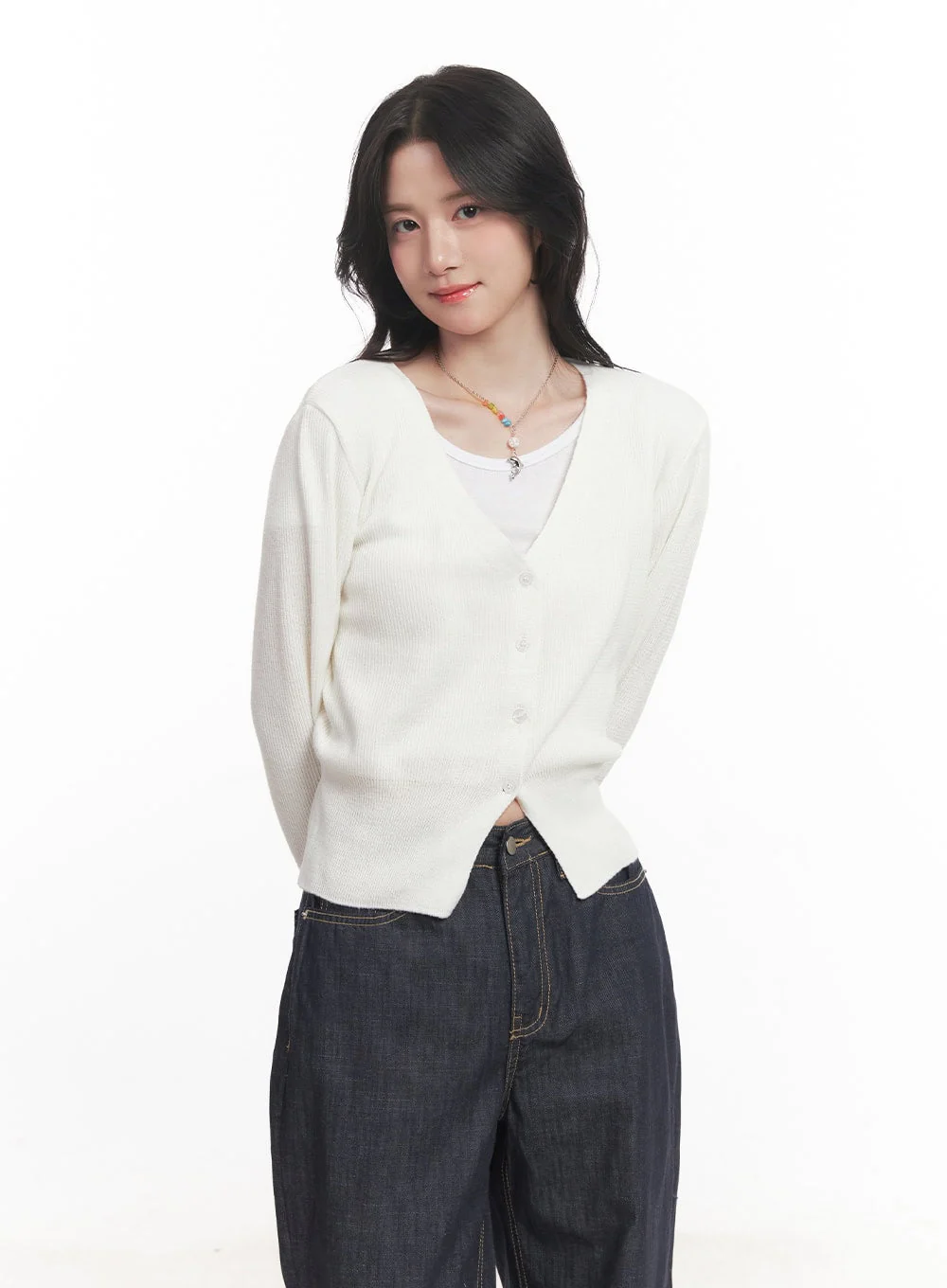 V-Neck Cropped Cardigan CA510 - Image 11