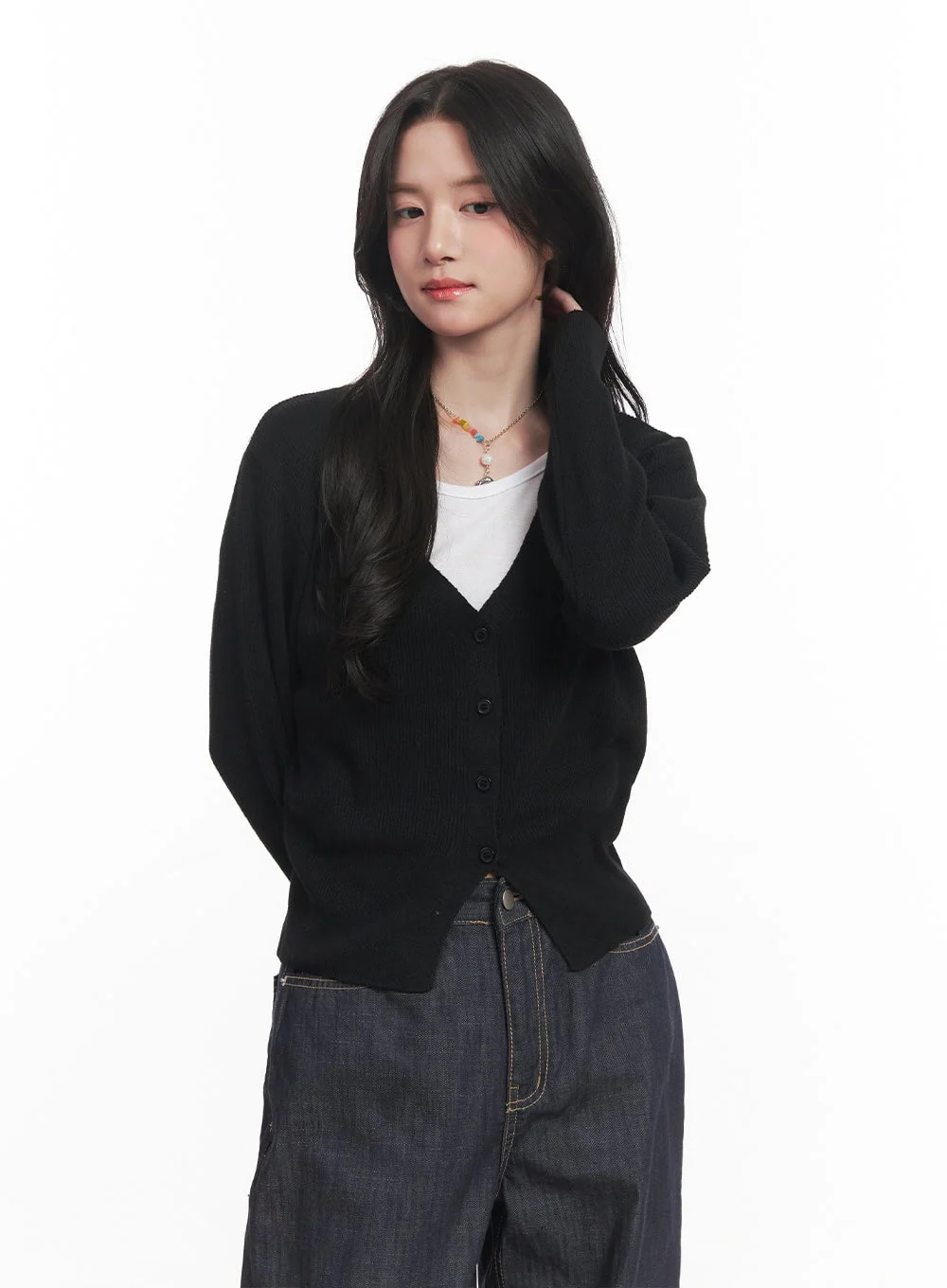 V-Neck Cropped Cardigan CA510 - Image 13