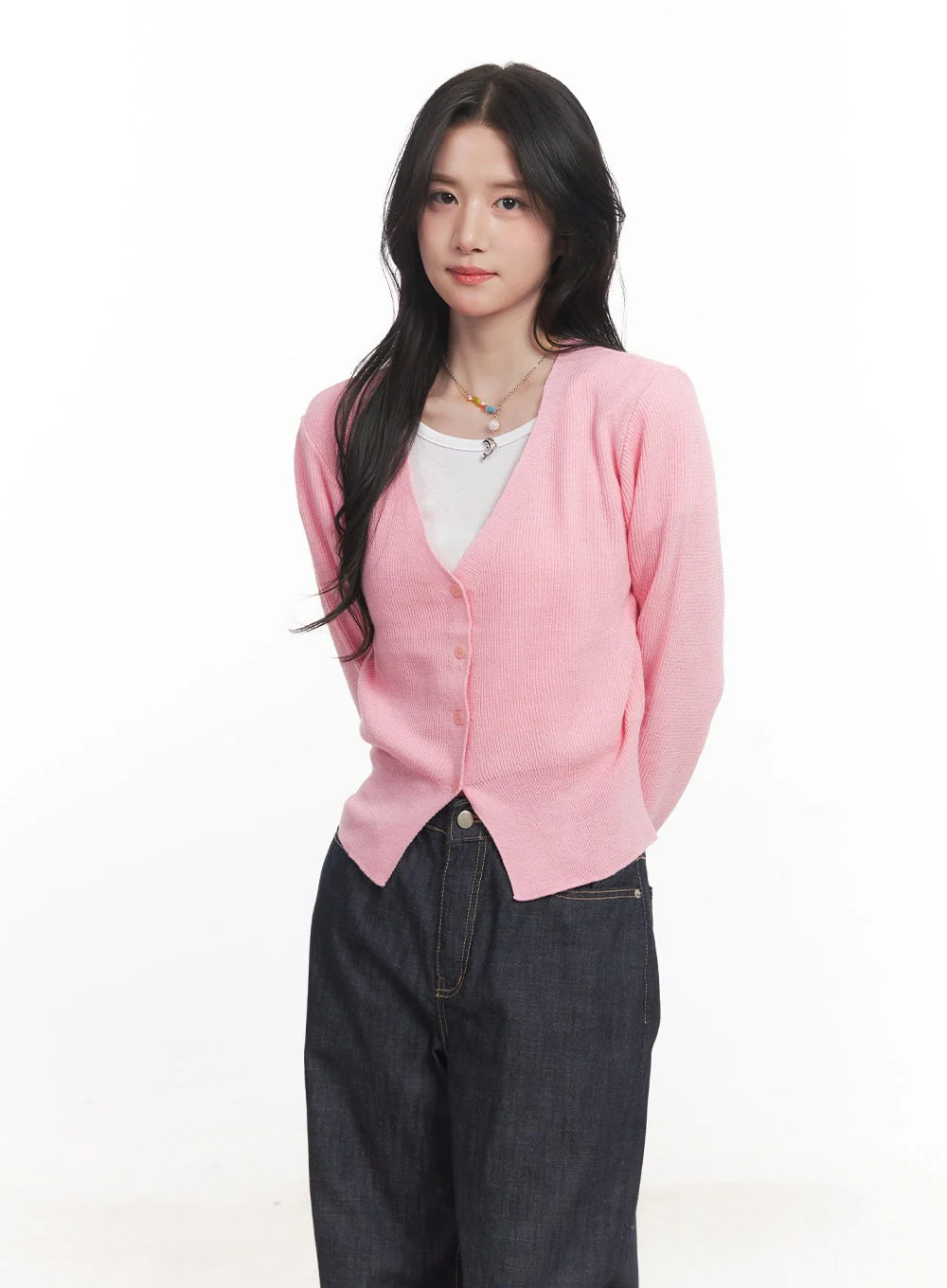 V-Neck Cropped Cardigan CA510 - Image 14