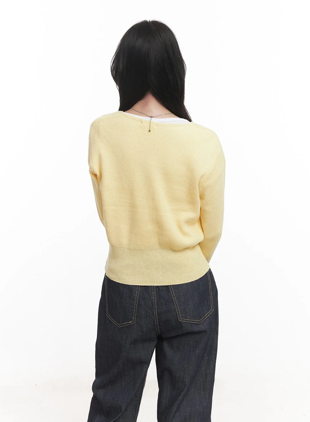 V-Neck Cropped Cardigan CA510 - Image 4