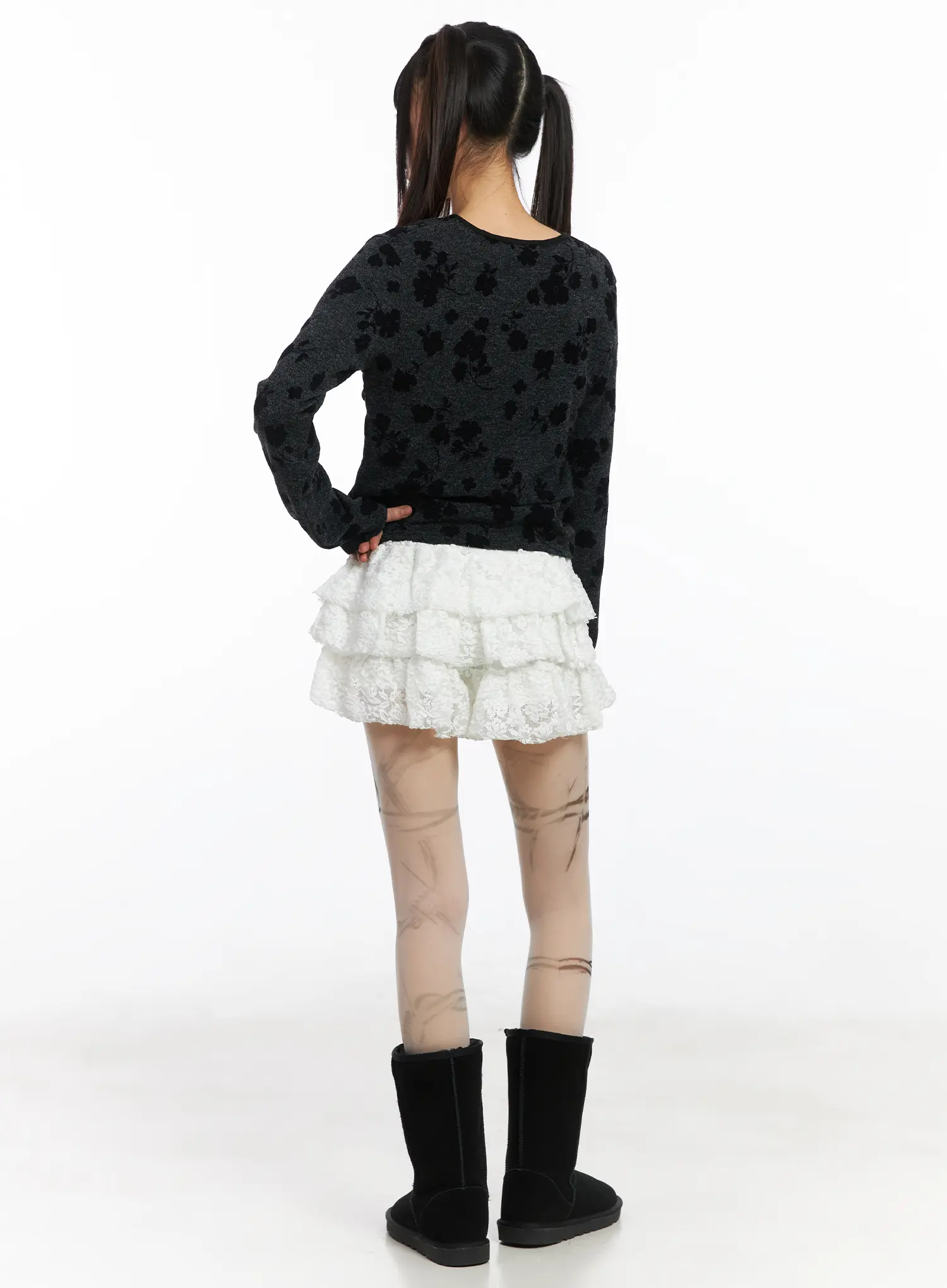 V-Neck Floral Wrap Long Sleeve Top CD518 - Image 4