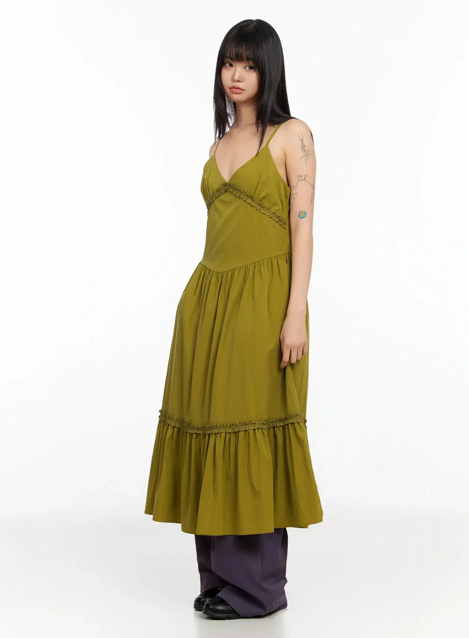 V-Neck Frill Maxi Dress IA523 - Image 5