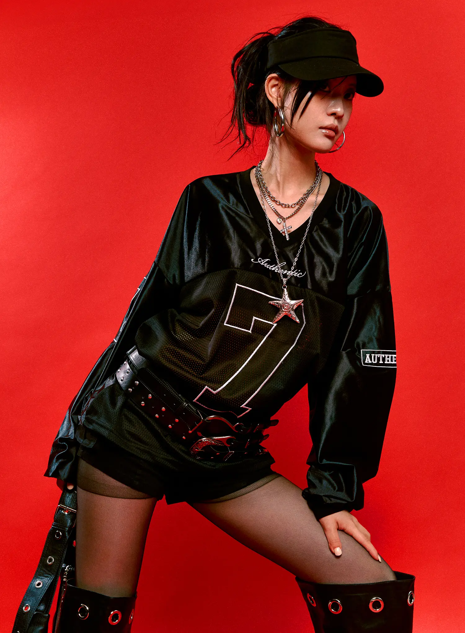 V-Neck Graphic Jersey Top CS512 - Image 2