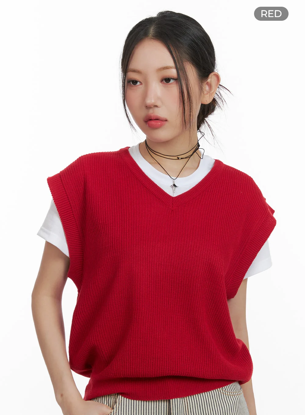 V-Neck Knit Sweater Vest OA419 - Image 6