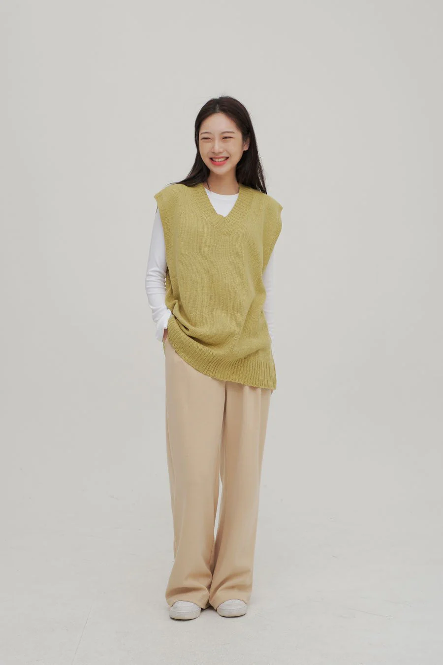 V Neck Knit Vest Ff13