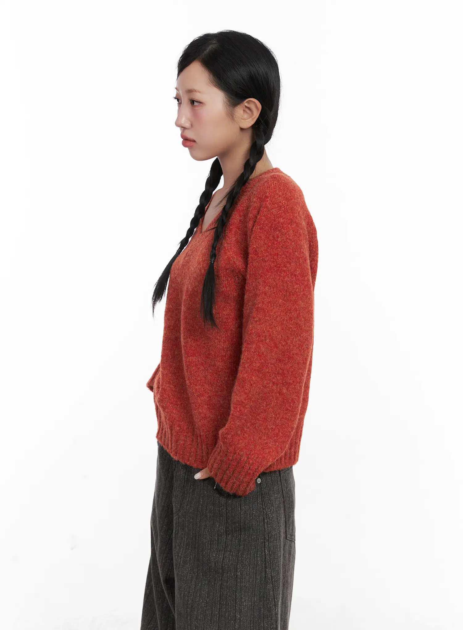 V-Neck Long Sleeve Sweater CN528 - Image 6