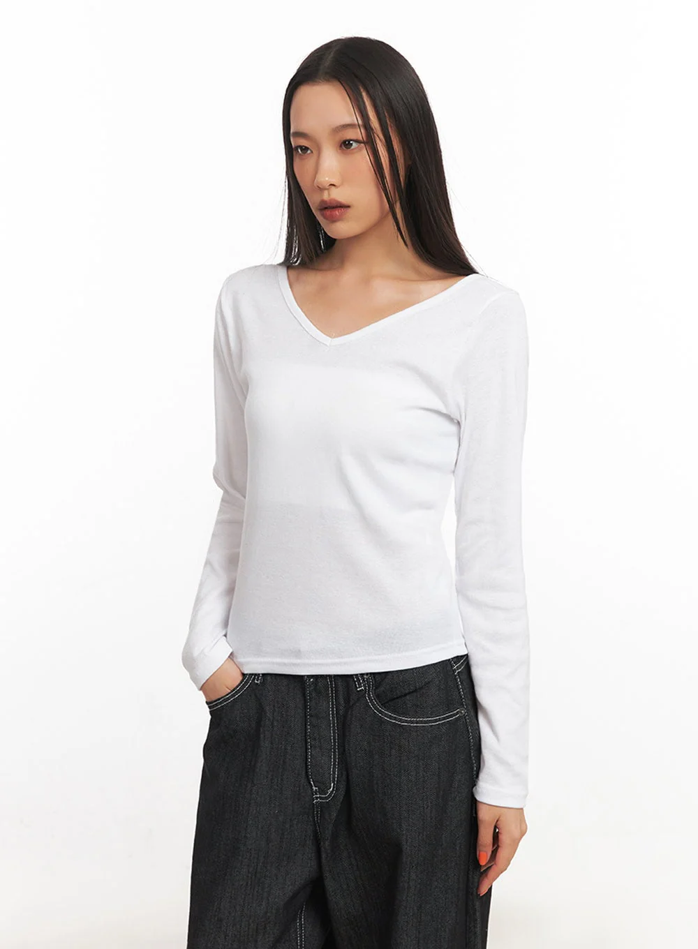 V-Neck Long Sleeve Top IA507 - Image 14