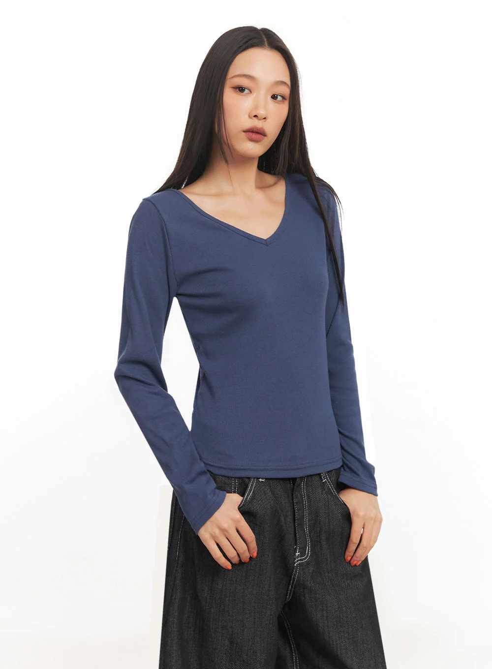 V-Neck Long Sleeve Top IA507 - Image 15