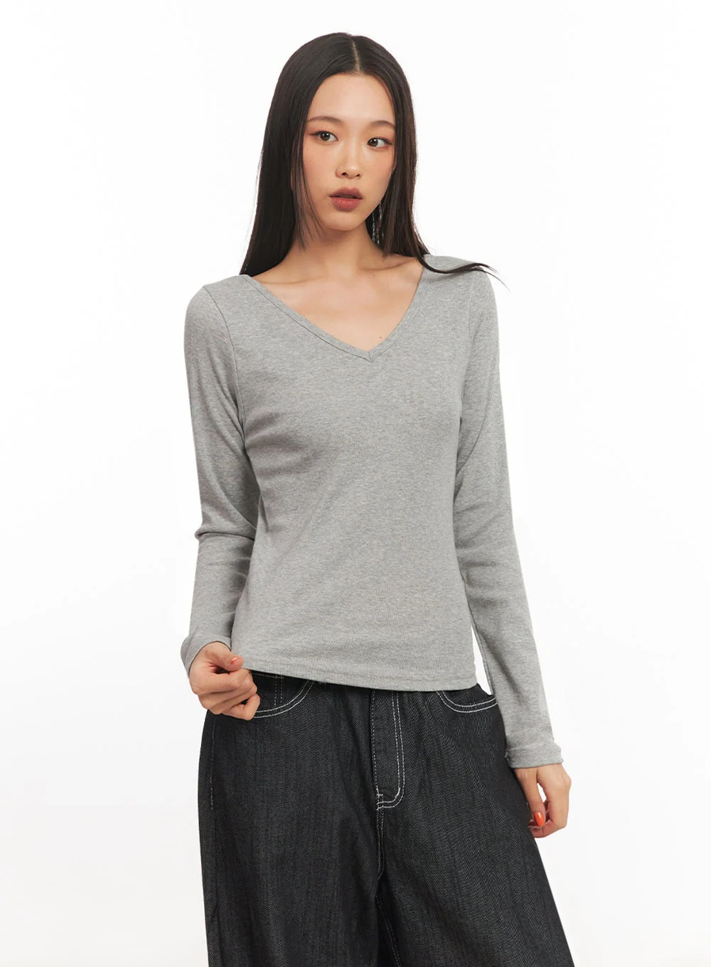 V-Neck Long Sleeve Top IA507 - Image 16