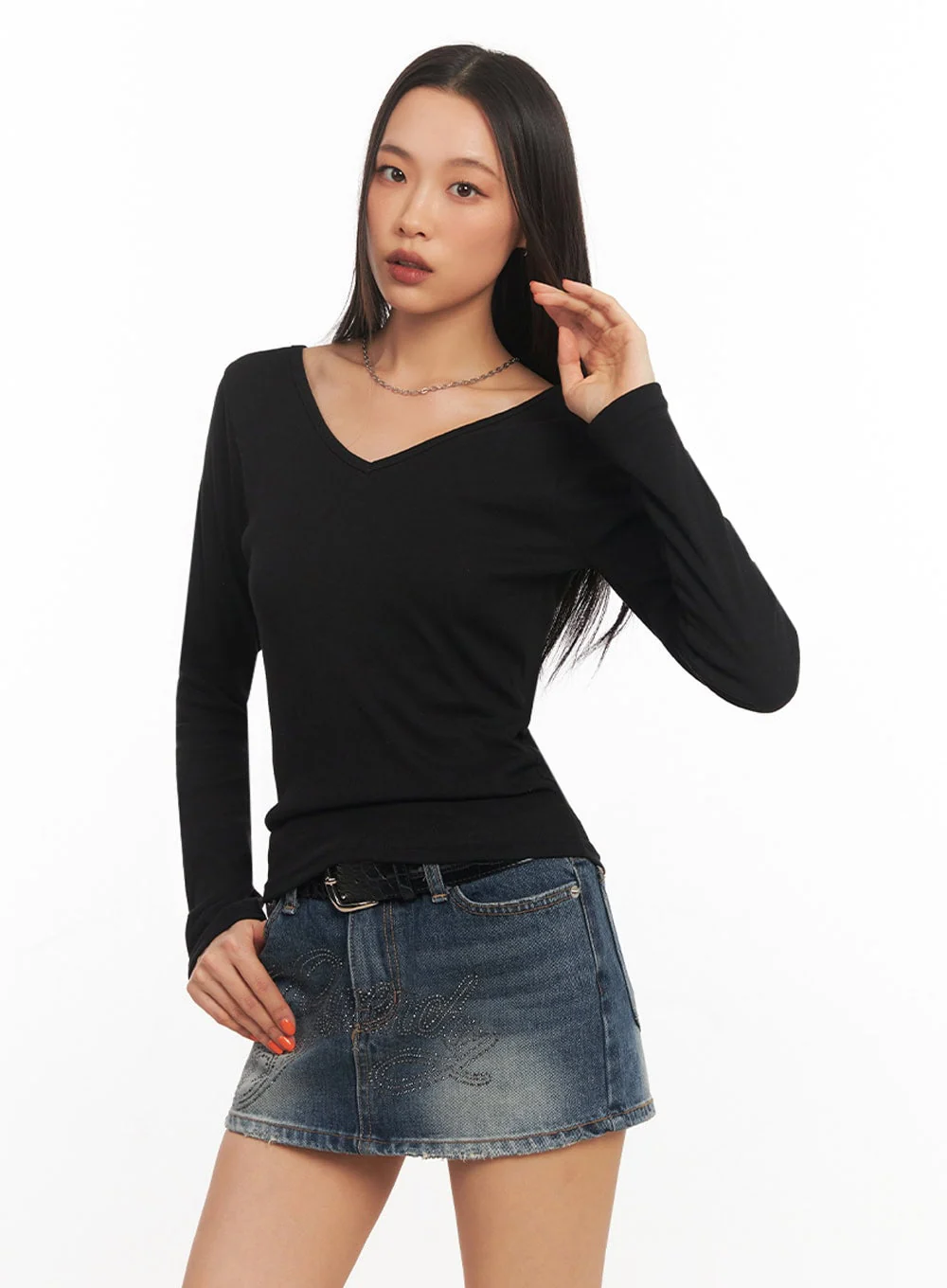 V-Neck Long Sleeve Top IA507 - Image 7