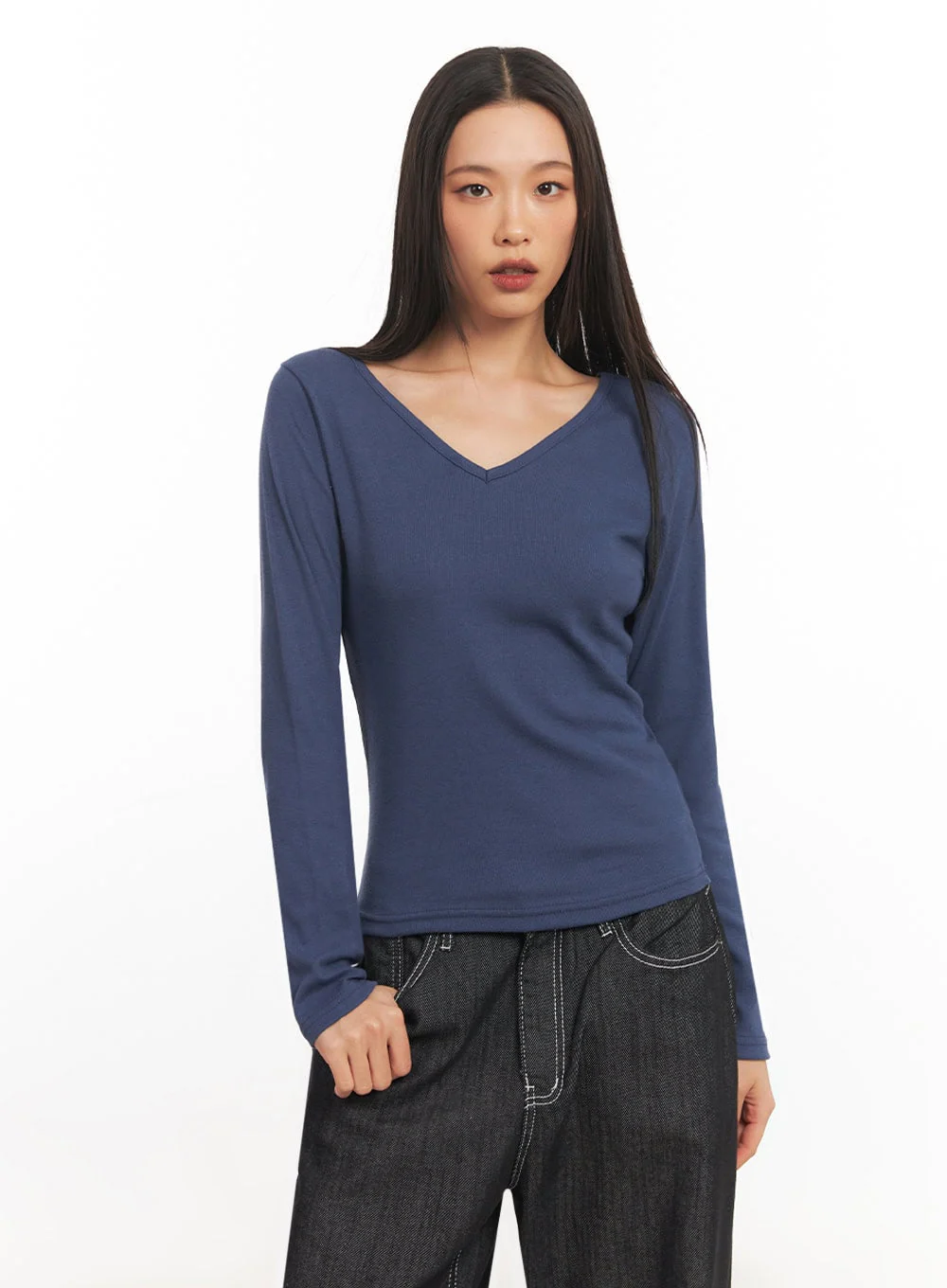 V-Neck Long Sleeve Top IA507 - Image 9