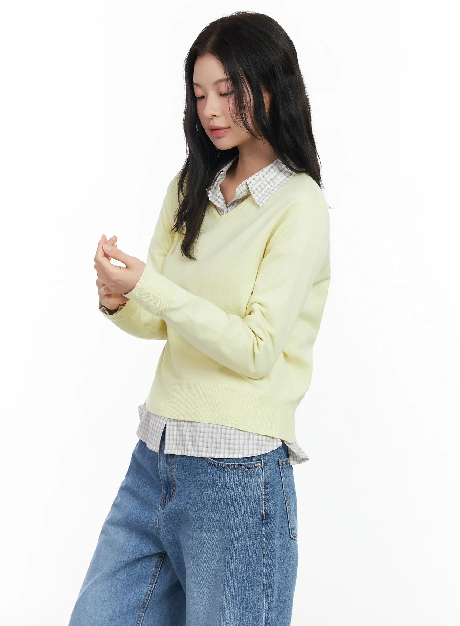 V-Neck Loose-Fit Knit IM524 - Image 4