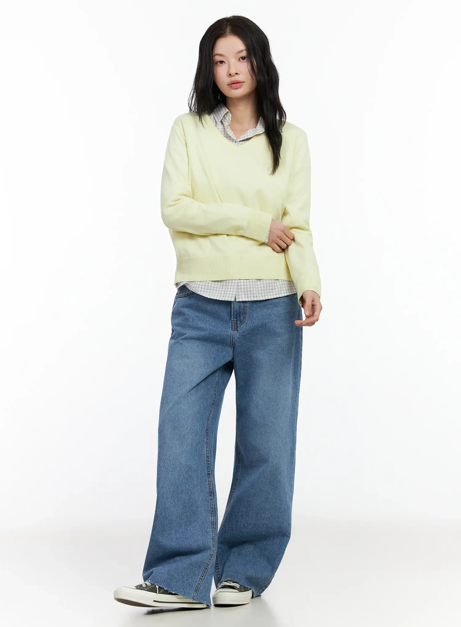 V-Neck Loose-Fit Knit IM524 - Image 5