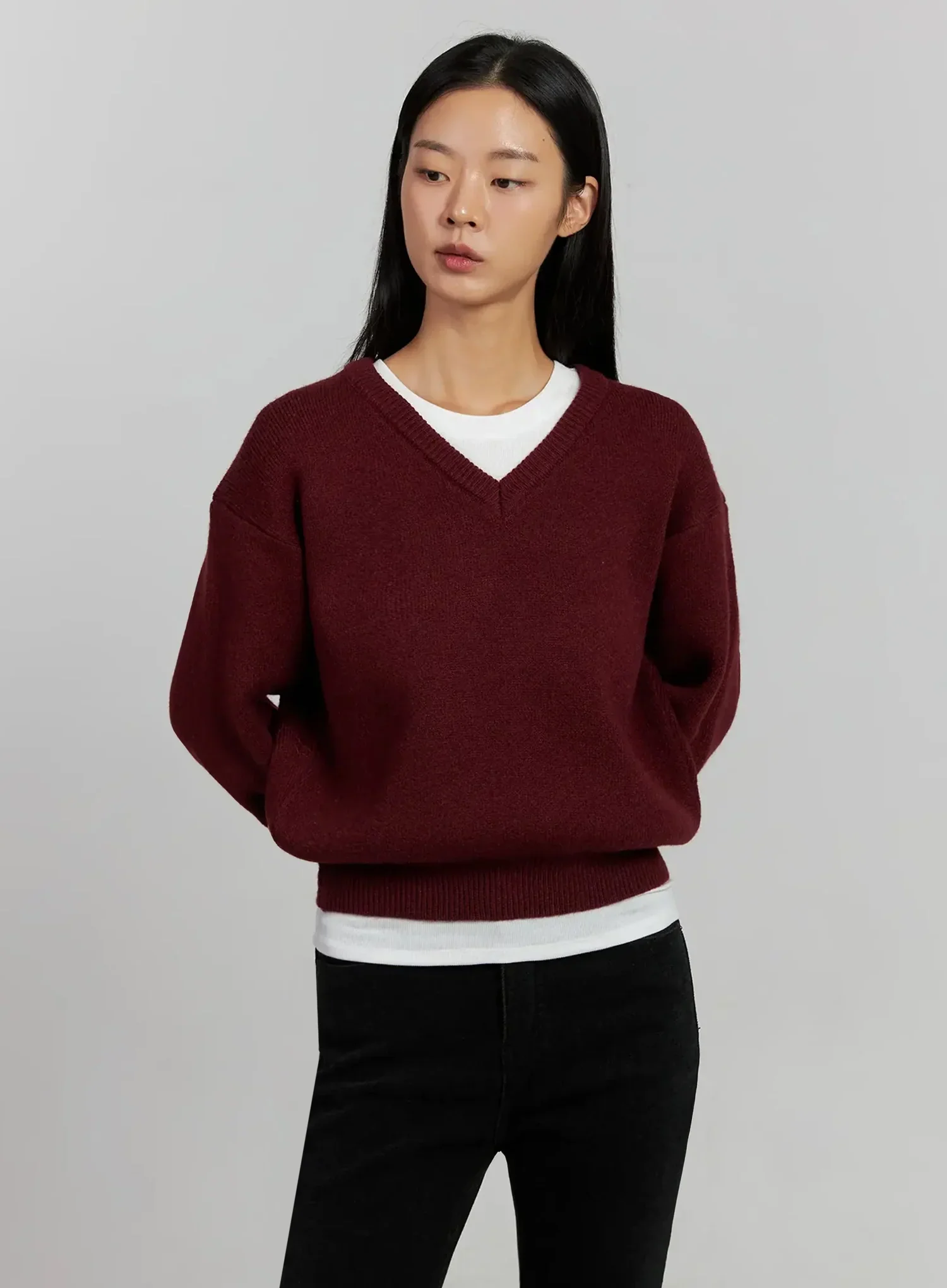 V-Neck Nit Pullover IJ505 - Image 8