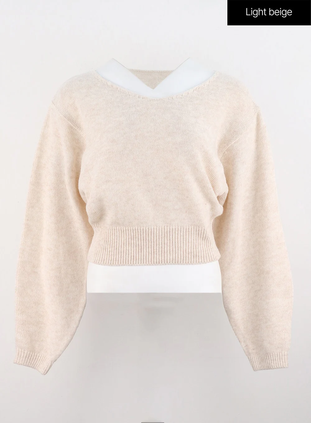 V-Neck Puff Sleeve Sweater OS302 - Image 10