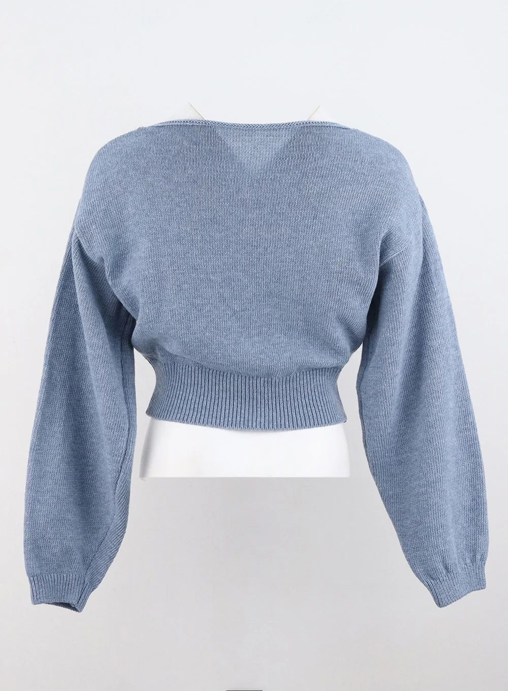 V-Neck Puff Sleeve Sweater OS302 - Image 17
