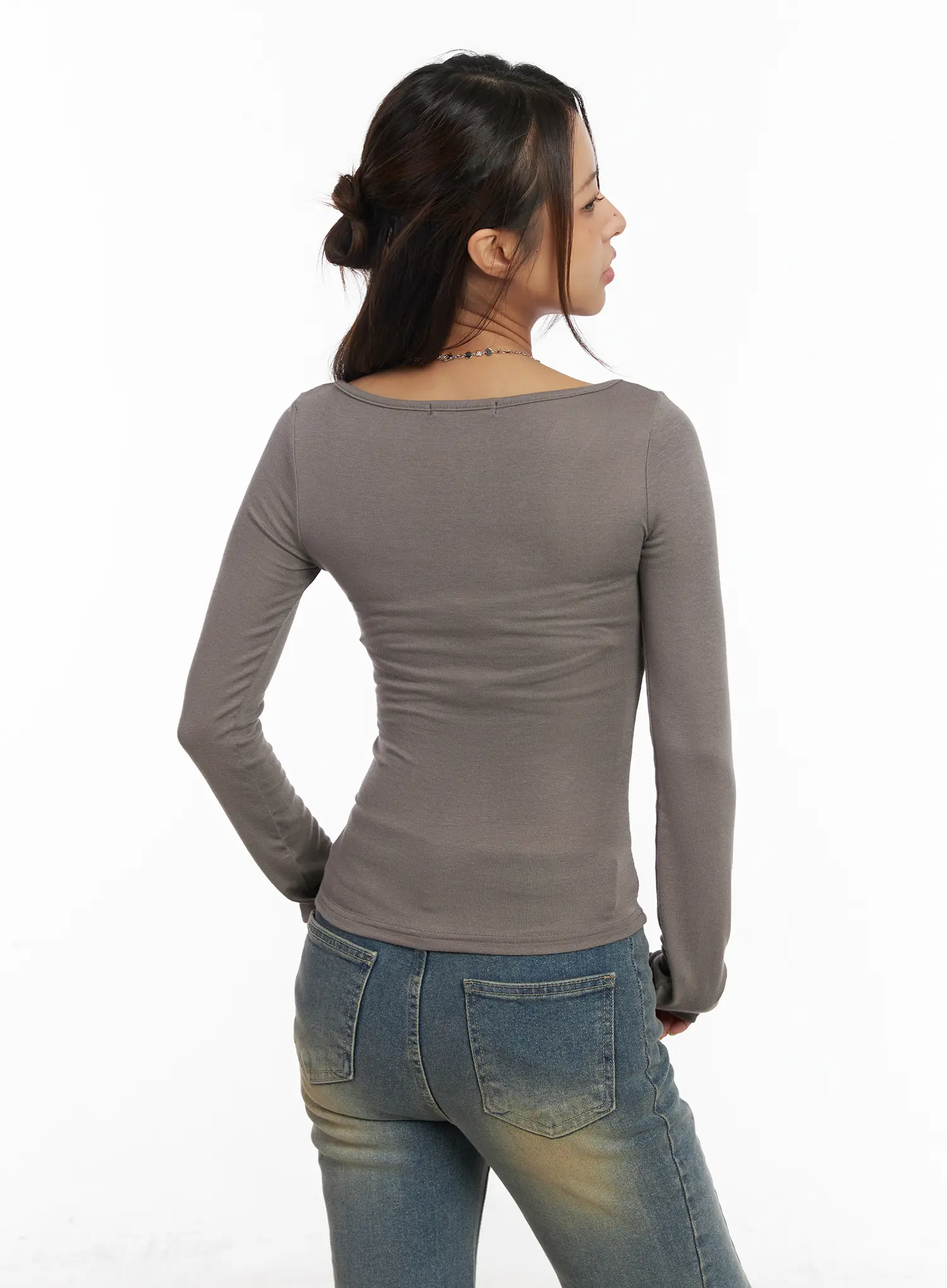 V-Neck Ruched Long Sleeve Top CM520 - Image 10