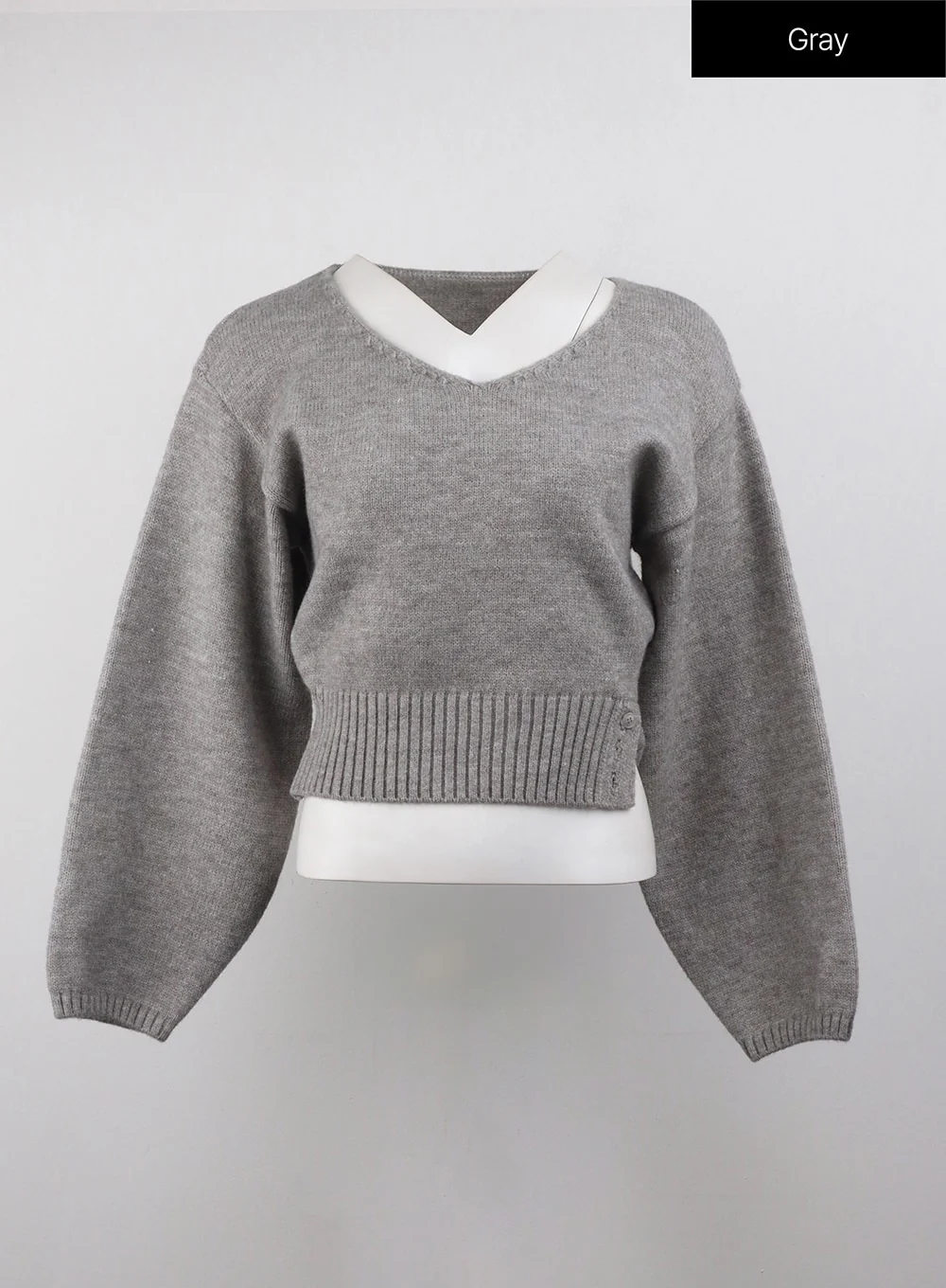 V-Neck Solid Sweater OJ411 - Image 9