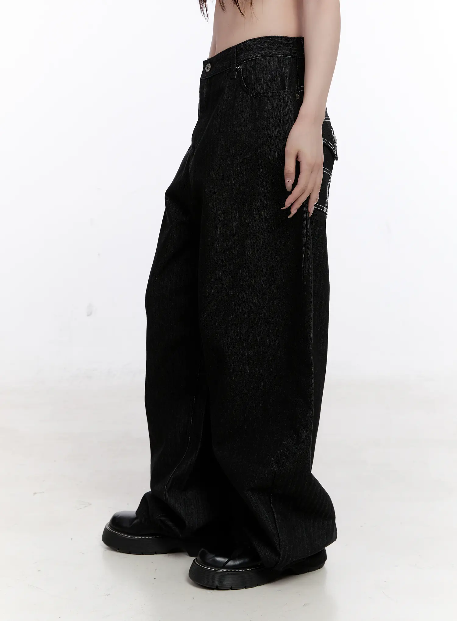 Vada Stitched Wide Leg Jeans CS530 - Image 3