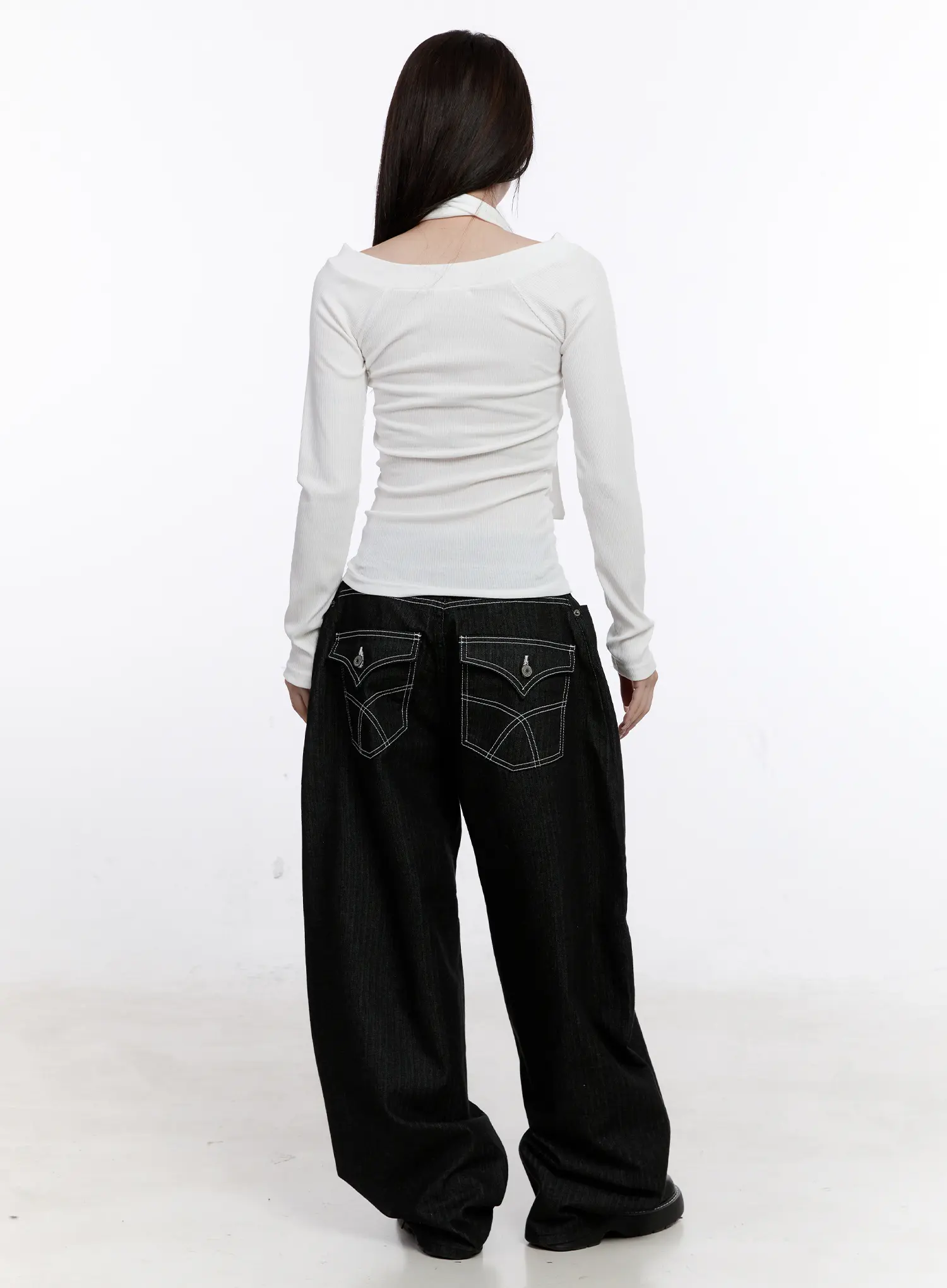 Vada Stitched Wide Leg Jeans CS530 - Image 6