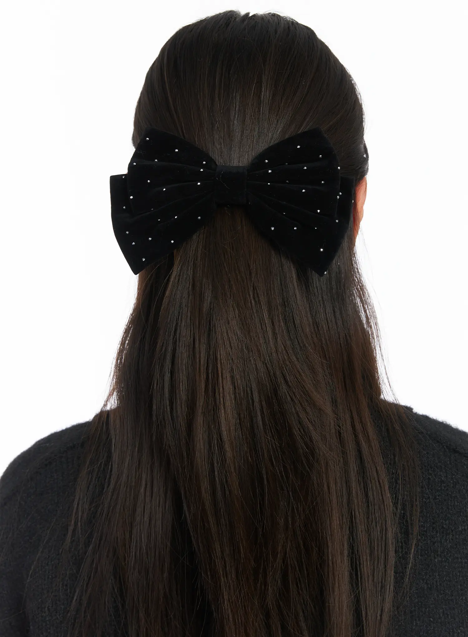 Velvet Bow Hair Clip IN528 - Image 2