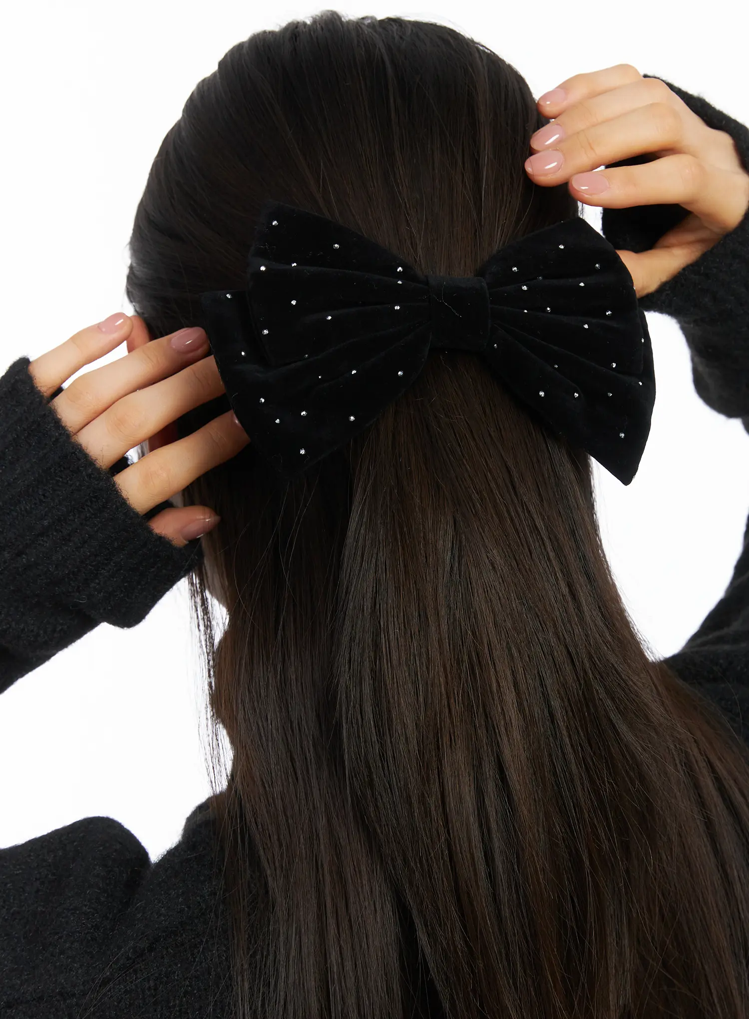 Velvet Bow Hair Clip IN528 - Image 3