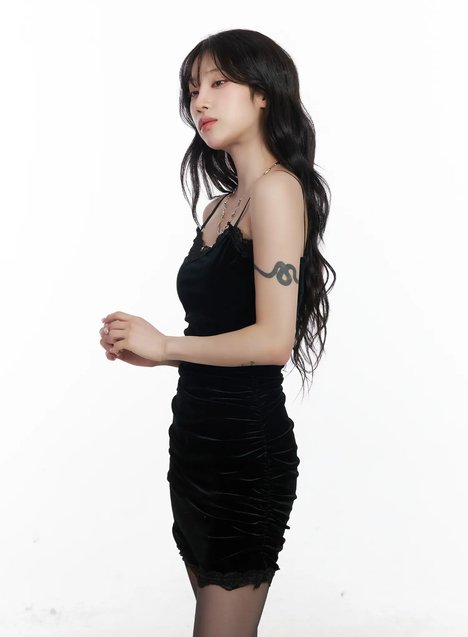 Velvet Lace Mini Dress CJ526 - Image 5