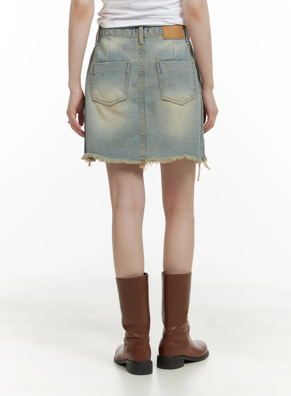 Vintage Destroyed Hem Mini Skirt CA418 - Image 5